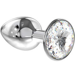 Анальная пробка Lola Toys Diamond Sparkle, Small, Серебро, Белый