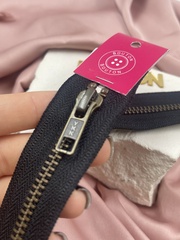 Молния металлическая, двухзамковая YKK тип 5 темная латунь[580]