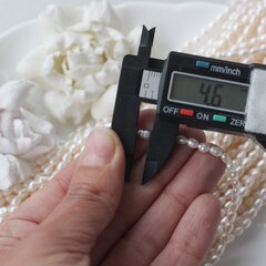 Жемчуг натуральный речной, рис, 4,4-4,8 мм, 1 нить, Ж019