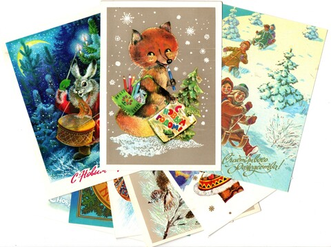 Подборка поздравительных открыток — 8 штук— художников Похитонова, Манилова, Зарубин, Исаков, — чистые, без повторов