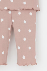 пижама  для девочки  К 1632-1/кофейный,маленькие яблочки