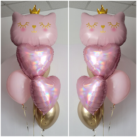 Фонтан розовый с котиком