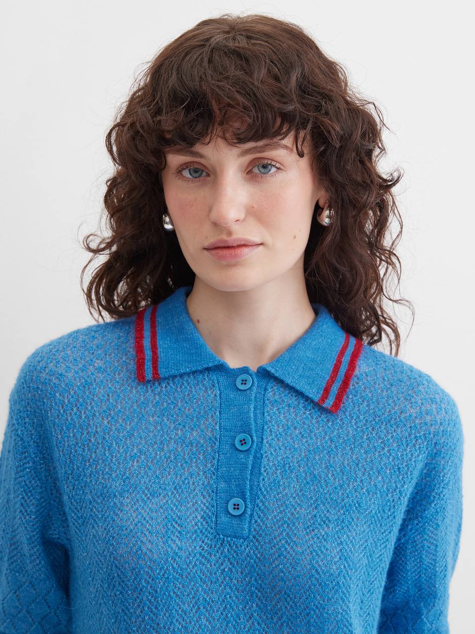 Джемпер поло синий