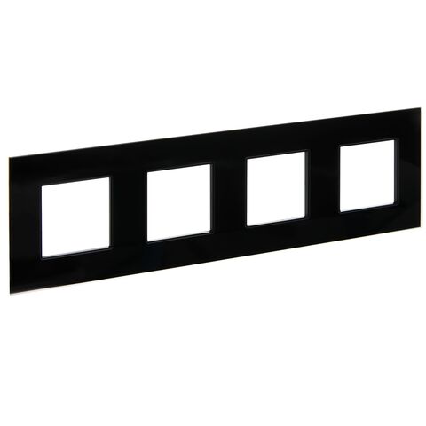 SKANDY Рамка 4-мест. SK-F24Bl стекло черн. IEK