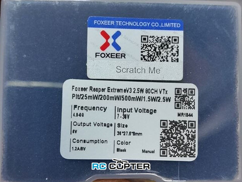 Видеопередатчик FPV Foxeer 5.8G Reaper Extreme V3 5.8 (4.9-6 ГГц) 2.5Вт 80 каналов VTX MR1844