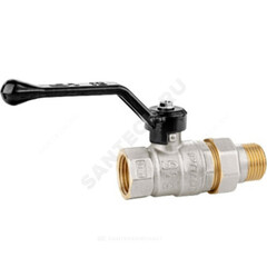 Кран шаровой латунь никель Pride Ду 15 Ру40 ВР/"американка" полнопроходной рычаг аналог 11б27п1 LD 47.15.В-ГШ.Р