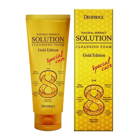 Deoproce Foam Пенка для умывания золото и вост.травы Natural Perfect Solution Cleansing Foam Gold 170 г