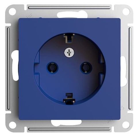 Розетка с заземлением, 16А. Цвет Аквамарин. Schneider Electric AtlasDesign. ATN001143