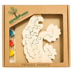 Развивающая игрушка"Попугай на ветке"с красками