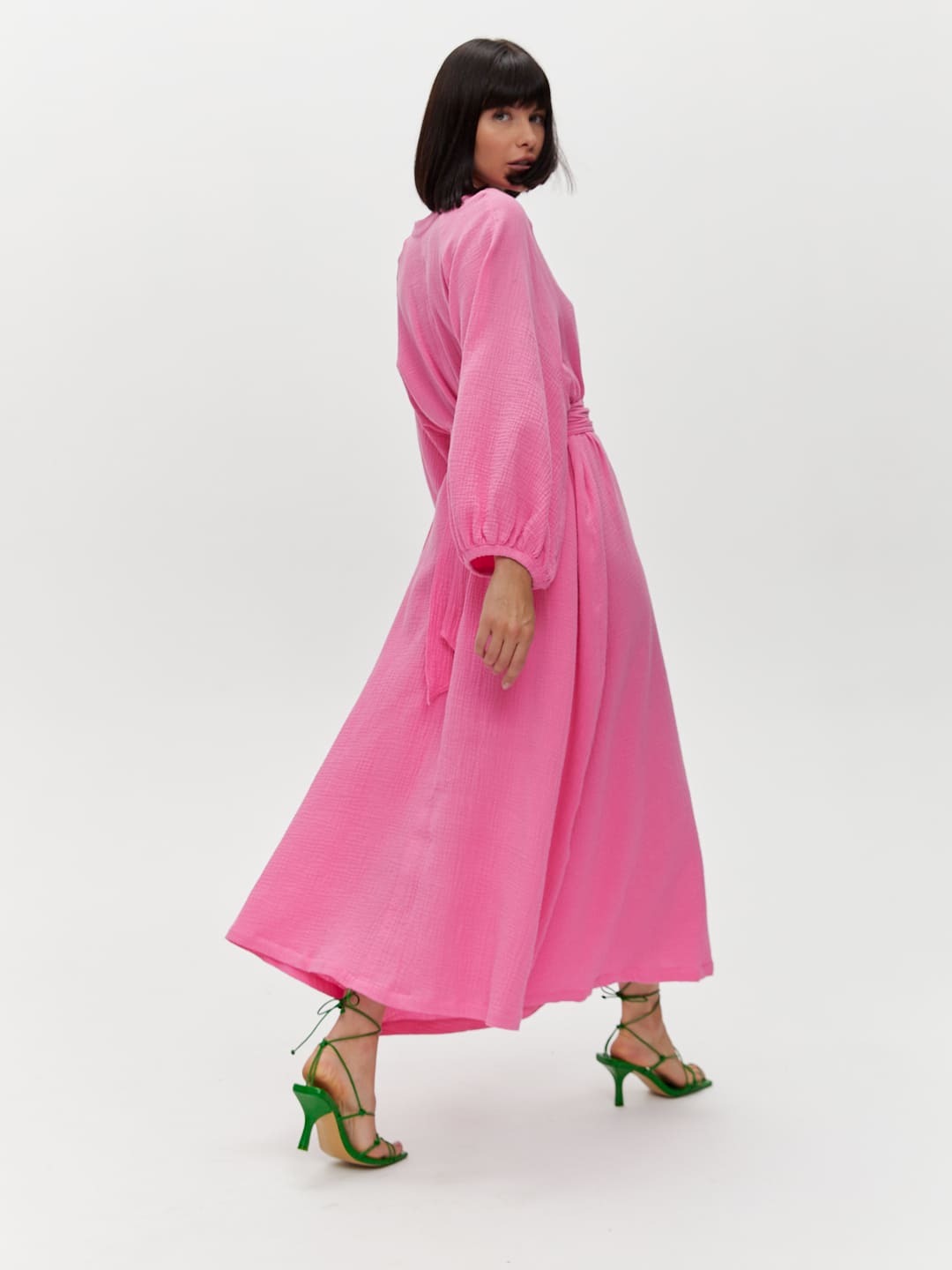 Платье-туника из муслина, розовый