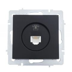 VESNA 742 4288 137 Розетка телефонная евро черная матовая (механизм)