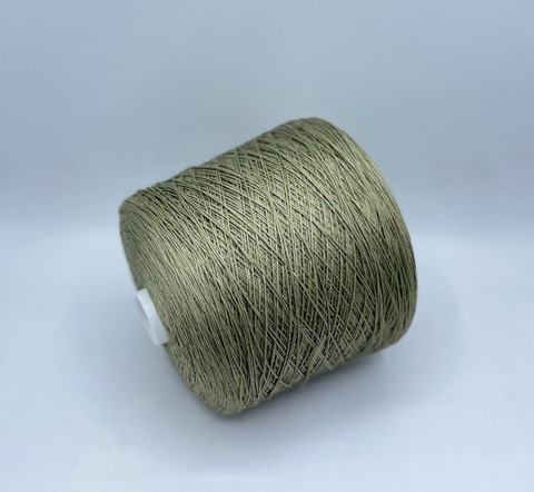 Бобинная пряжа (пр.Италия).art-Micado 450/100гр, 50%Меринос 50%Шелк , цвет-Оливка, арт.27679