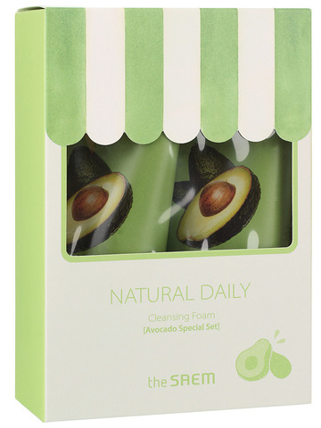 The Saem Natural Daily Cleansing Foam Avocado Set 2 Набор пенок с маслом авокадо