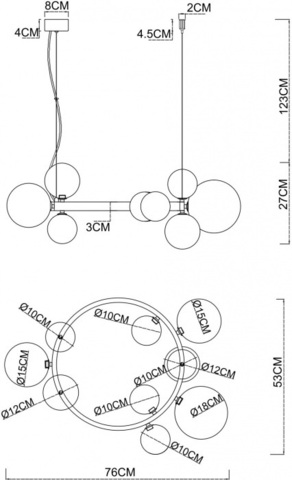 Подвесная люстра Arte Lamp VINCENT A7790SP-10BK