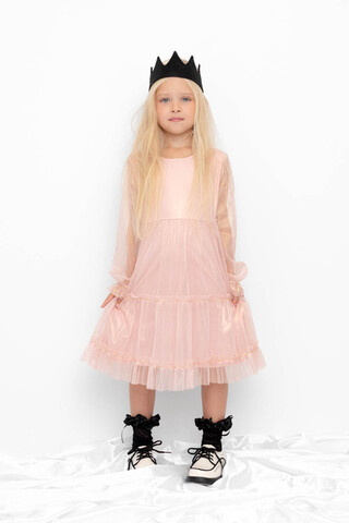 Платье  для девочки  К 5855/розовый жемчуг
