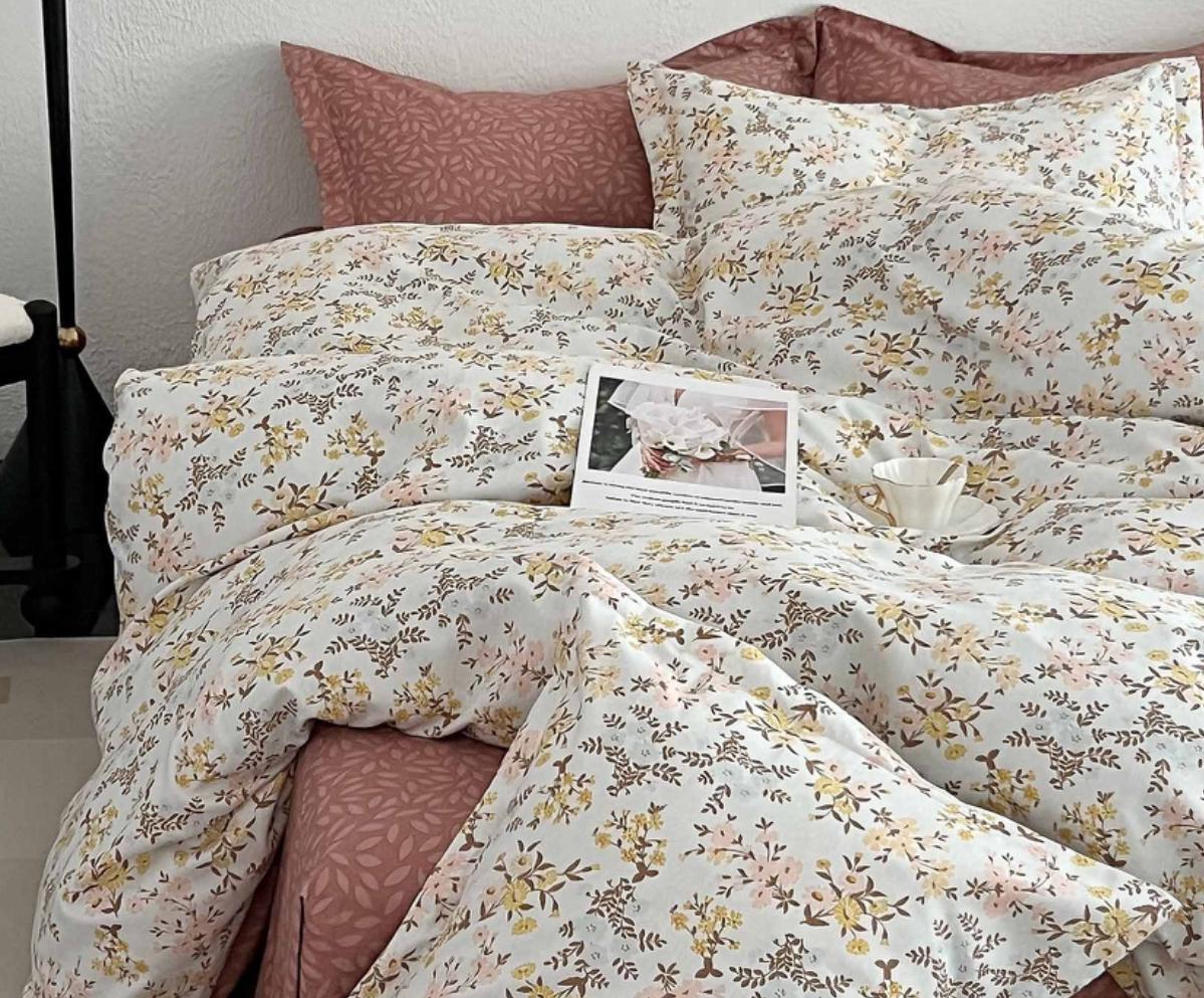 ZEPHYR HOME Двуспалка Фланель Голубой цветочки