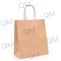 Крафт пакет с кручеными ручками и прямоугольным дном 220*120*250 мм 70 г/м2 бурый, 250шт