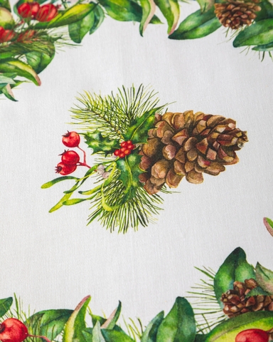 Скатерть круглая 168см Mix&Match Home Елочка белая