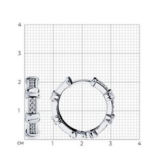 Серьги-конго из серебра 925 пробы с фианитами