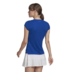 Женская теннисная футболка Adidas W Club 3 Stripes Tee - royal blue