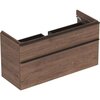 Шкафчик для раковины Geberit Smyle Square, с двумя выдвижными ящиками: B=118.4см, H=61.7см, T=47см, Пекан / Меламин, древесная структура