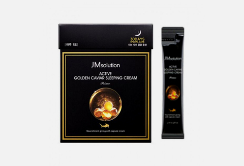 JMSOLUTION Питательная ночная маска С ЗОЛОТОМ И ИКРОЙ Active Golden Caviar Sleeping Cream Prime (4 мл)