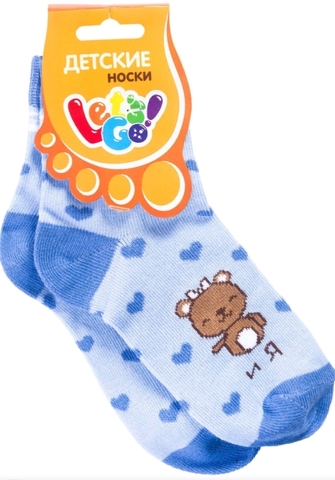 Носочки Lets Go LGO016 сердечки,голубой 8