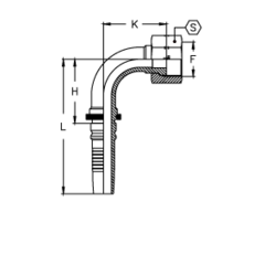 Фитинг DN 20 ORFS (Г) 1.3/16 (90) Interlock TIEFFE
