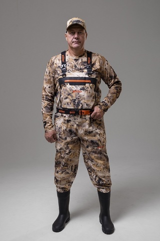Демисезонные вейдерсы для охоты, рыбалки  Remington Rainstorm with boots Yellow Waterfowl Honeycombs на remingtonn.ru