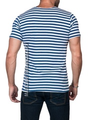 Купить футболку с голубой полосой - Магазин тельняшек.ру 8-800-700-93-18Футболка-тельняшка прямая (голубая полоса) в Магазине тельняшек