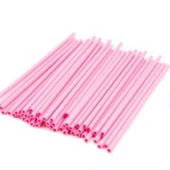 Набор пластиковых палочек 15 см. 50 штук. Цвет розовый