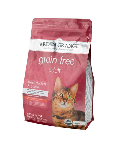 Arden Grange Adult корм беззерновой для кошек с Курицей и картофелем 2 кг