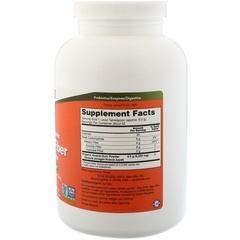 Now Foods, Сертифицированный органический порошок, клетчатка акации, 12 унций (340 г)