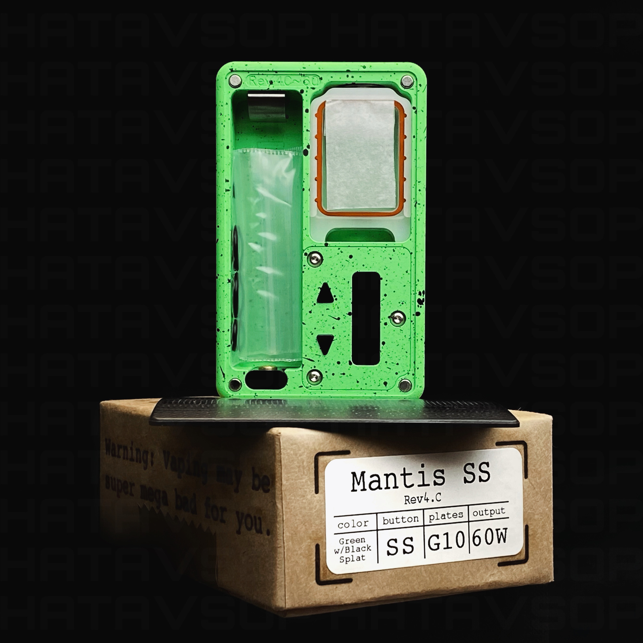 中古美品ビレットボックスbillet box 2022 Mantis SS green w/Black splat電子タバコvape BORO - 雑貨