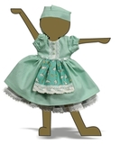 Платье с фартуком и нижней юбкой - Демонстрационный образец. Одежда для кукол, пупсов и мягких игрушек.