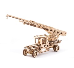 Пожарная машина с лестницей UGM-11 (Ugears) - Деревянный конструктор, сборная механическая модель, 3D пазл