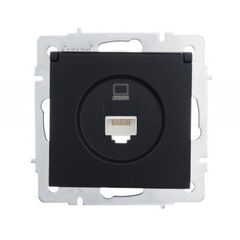 VESNA 742 4288 139 Розетка компьютерна черная матовая (механизм)
