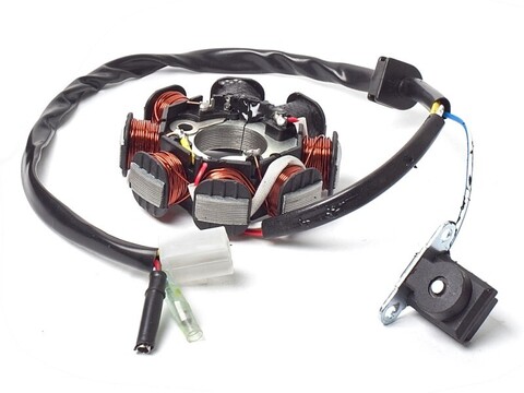 Статор генератора  4T двиг.139QMB 50сс (2 индукц. кат. 4 конт.)