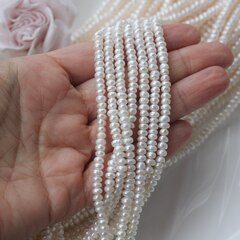 Жемчуг натуральный речной, рондель, 4,5-5 мм, 1 нить, Ж004