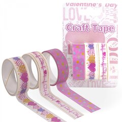 
          Декоративная клейкая лента Alingar 1,5 см х 2 м, 3 шт, "Ритм сердца", асcорти, европодвес