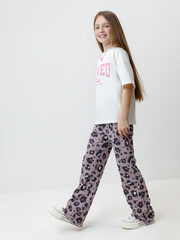 брюки  для девочки  КР 400869/сиреневый 3304 Н091 к621