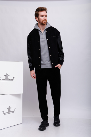 BALDESSARINI Куртка шерстяная с кожаными рукавами