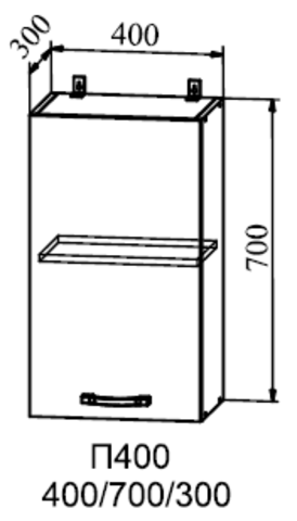 Кухня Манго шкаф верхний 400