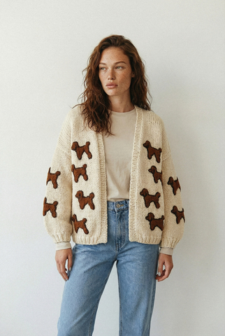 Кардиган Пудели с рукавами-фонариками