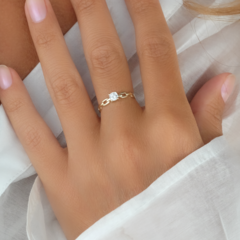 л11223 - Кольцо с фианитом из желтого золота 585 пробы