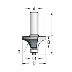Фреза фаска радиусная R4,8 D22,2x12,7 L55,5 подшипник, хвостовик 8_S,1 090 075 DIMAR 1090075
