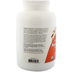 Now Foods, Сертифицированный органический порошок, клетчатка акации, 12 унций (340 г)