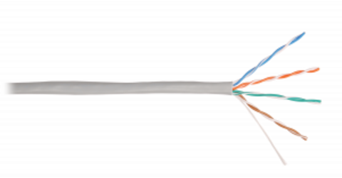 Кабель NIKOLAN U/UTP 4pair, Cat5e, Solid, In, PVC (2100A-GY) (305м.)