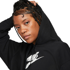 Женская теннисная куртка Nike Sportswear Club Fleece Oversized Crop Hoodie - black/white