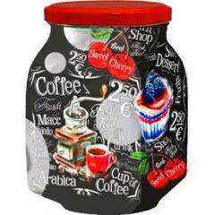Банка для сыпучих продуктов 800 мл с металлической крышкой Кофе брейк 626-614